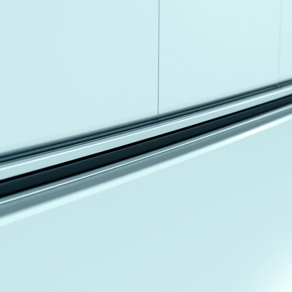 A photorealistic close-up of the Thyssenkrupp Flow 550 track bending into a 90-degree curv