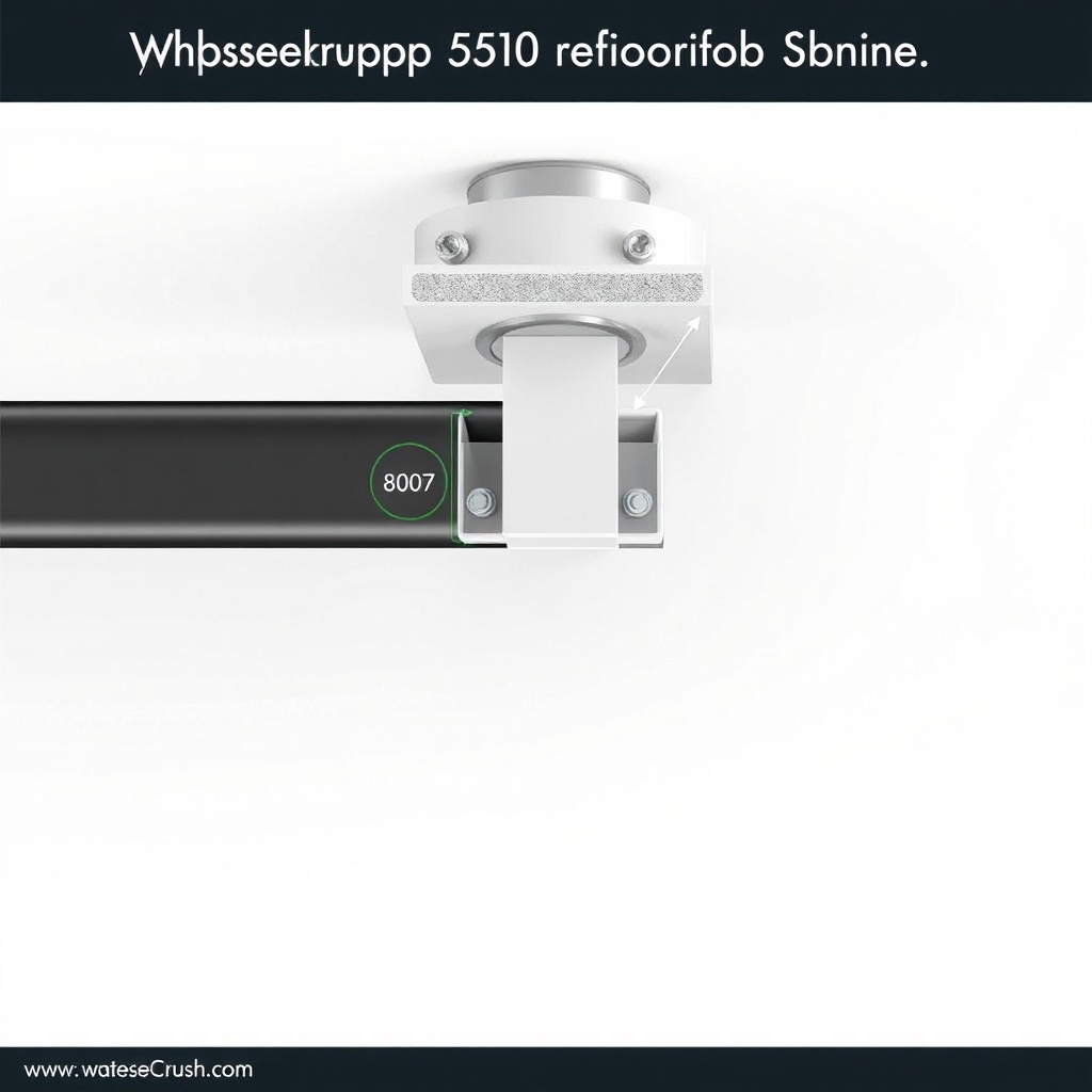 A detailed cross-section illustration of a Thyssenkrupp Flow 550 rail mounted to a concret