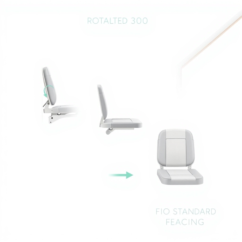 A simple clean illustration showing a TK Home Solutions Siena 600 seat in three positions: