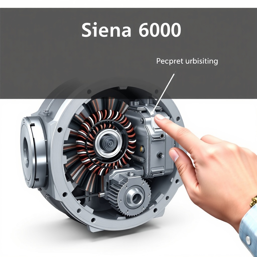 A clean photorealistic illustration of a cross-section of the Siena 600 motor unit